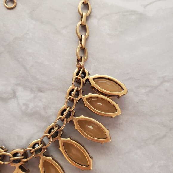 ✨ J.Crew Large Jumbo Rhinestone Crystals Pink Taupe Statement Necklace ✨ - Picture 12 of 16